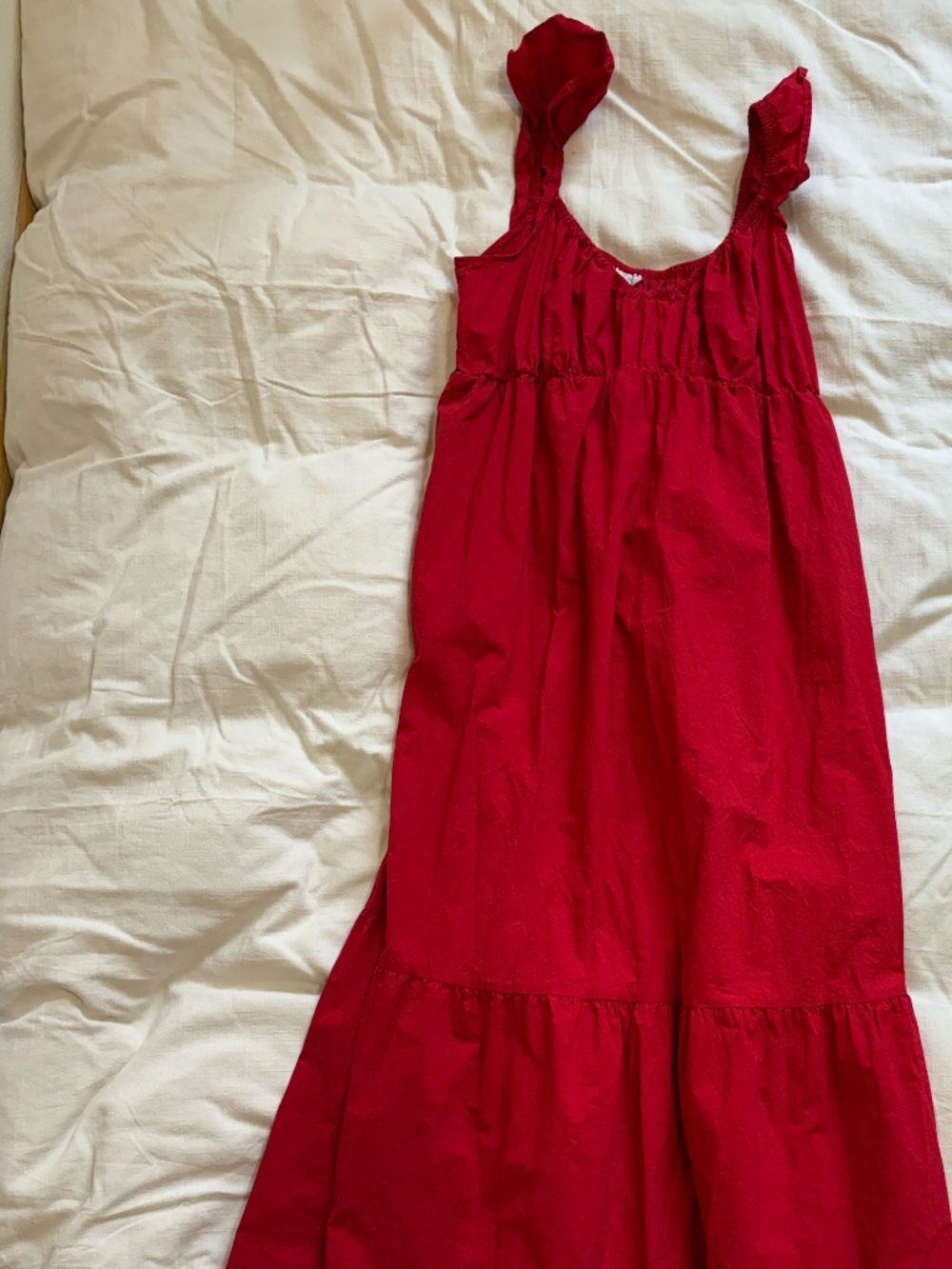 Universal Thread Red Maxi Dress with Ruffled Straps